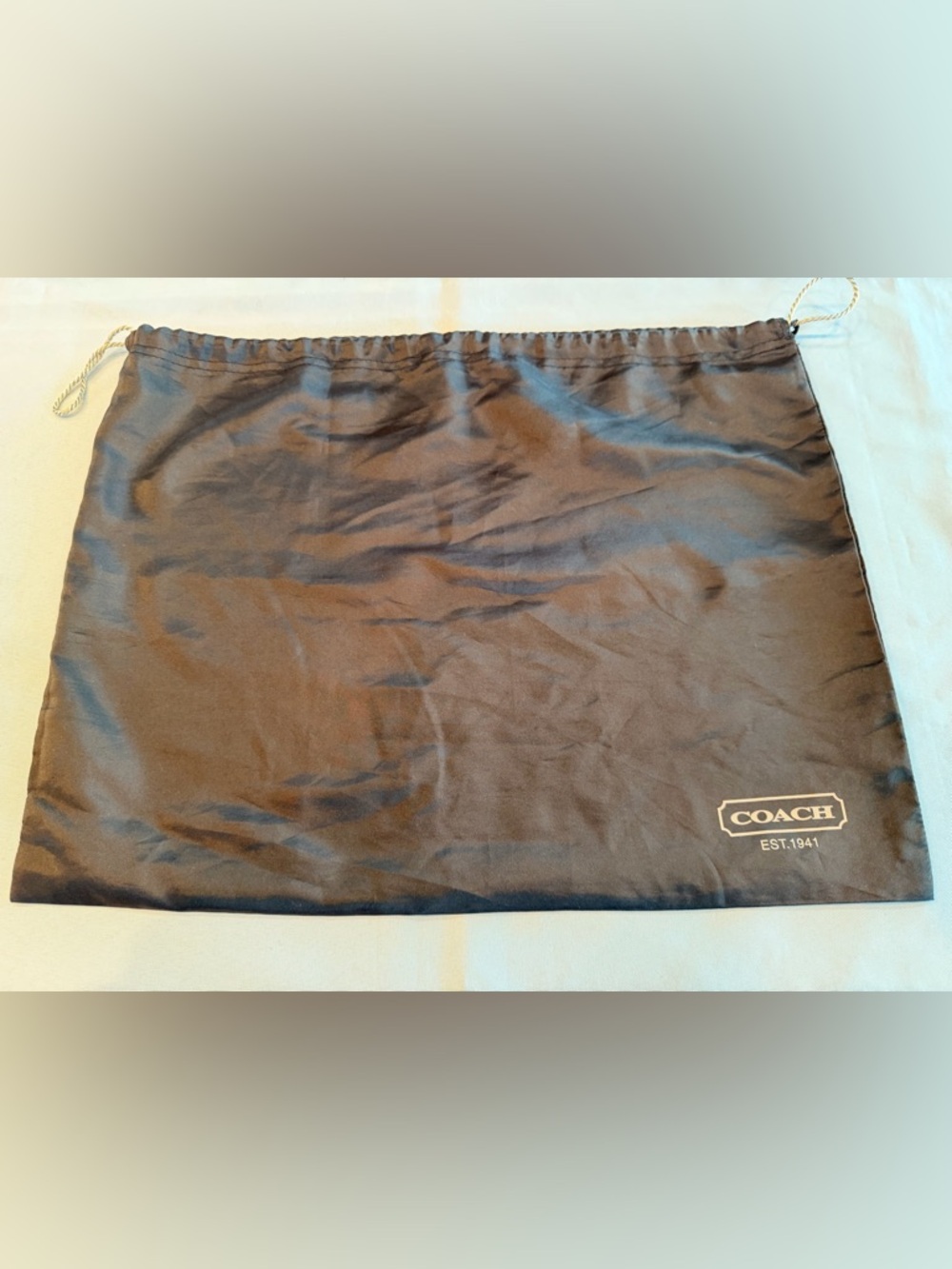 Coach Satin Dark Brown Dust Bag 19”x15”
